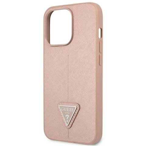 Etui Guess GUHCP14XPSATLP do Apple iPhone 14 Pro Max 6,7" różowy/pink hardcase SaffianoTriangle Logo