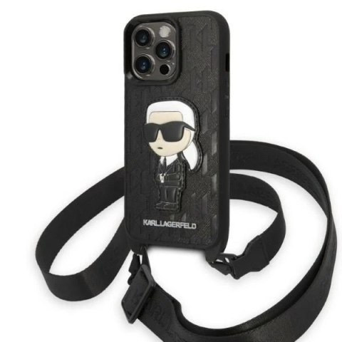 Etui Karl Lagerfeld KLHCP14XSTKMK do iPhone 14 Pro Max 6,7" hardcase Monogram Ikonik Patch czarny/black