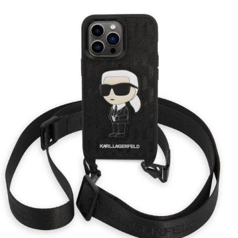 Etui Karl Lagerfeld KLHCP14XSTKMK do iPhone 14 Pro Max 6,7" hardcase Monogram Ikonik Patch czarny/black