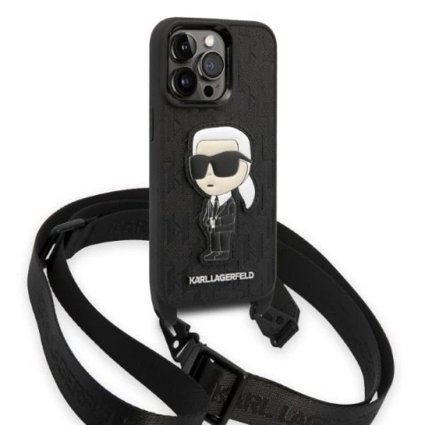 Etui Karl Lagerfeld KLHCP14XSTKMK do iPhone 14 Pro Max 6,7" hardcase Monogram Ikonik Patch czarny/black