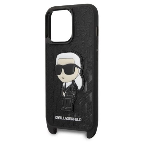 Etui Karl Lagerfeld KLHCP14XSTKMK do iPhone 14 Pro Max 6,7" hardcase Monogram Ikonik Patch czarny/black
