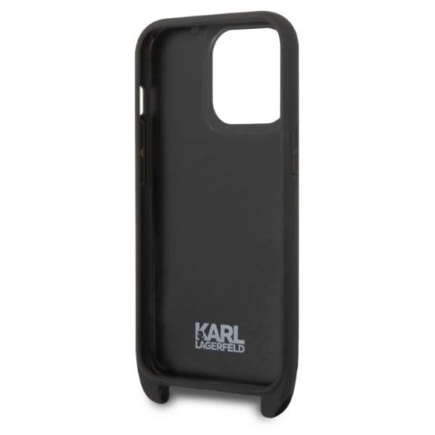 Etui Karl Lagerfeld KLHCP14XSTMMK do iPhone 14 Pro Max 6,7" hardcase Monogram Plaque Logo Strap czarny/black