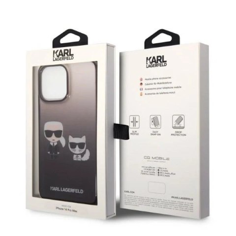 Etui Karl Lagerfeld KLHCP14XTGKCK do iPhone 14 Pro Max 6,7" hardcase Gradient Ikonik Karl & Choupette czarny/black