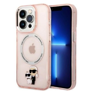 Etui Karl Lagerfeld KLHMP14XHNKCIP do iPhone 14 Pro Max 6,7" hardcase Iconic Karl&Choupette Magsafe różowy/pink