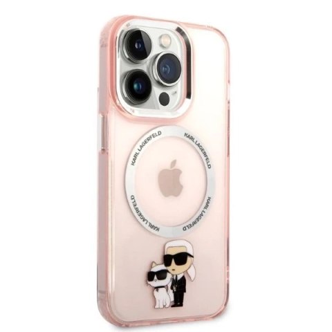 Etui Karl Lagerfeld KLHMP14XHNKCIP do iPhone 14 Pro Max 6,7" hardcase Iconic Karl&Choupette Magsafe różowy/pink