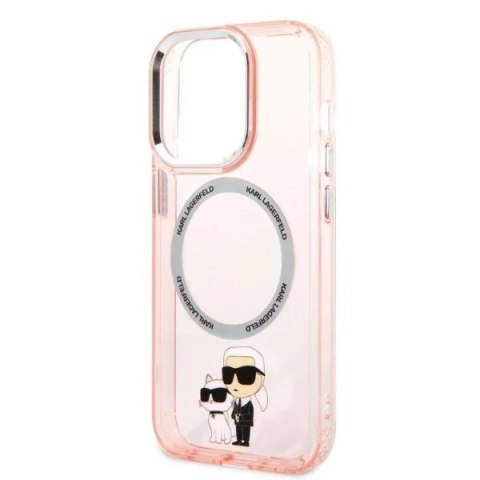 Etui Karl Lagerfeld KLHMP14XHNKCIP do iPhone 14 Pro Max 6,7" hardcase Iconic Karl&Choupette Magsafe różowy/pink