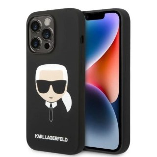 Etui Karl Lagerfeld KLHMP14XSLKHBK do iPhone 14 Pro Max 6,7" hardcase Silicone Karl`s Head Magsafe czarny/black