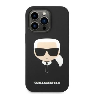 Etui Karl Lagerfeld KLHMP14XSLKHBK do iPhone 14 Pro Max 6,7" hardcase Silicone Karl`s Head Magsafe czarny/black