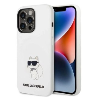 Etui Karl Lagerfeld KLHMP14XSNCHBCH do iPhone 14 Pro Max 6,7" hardcase Silicone Choupette MagSafe biały/white