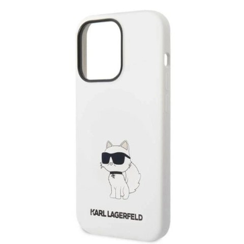 Etui Karl Lagerfeld KLHMP14XSNCHBCH do iPhone 14 Pro Max 6,7" hardcase Silicone Choupette MagSafe biały/white
