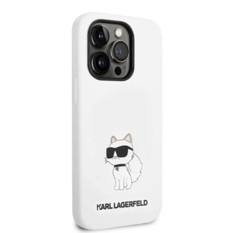Etui Karl Lagerfeld KLHMP14XSNCHBCH do iPhone 14 Pro Max 6,7" hardcase Silicone Choupette MagSafe biały/white