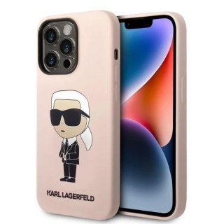 Etui Karl Lagerfeld KLHMP14XSNIKBCP do iPhone 14 Pro Max 6,7" hardcase Silicone Ikonik Magsafe różowy/pink