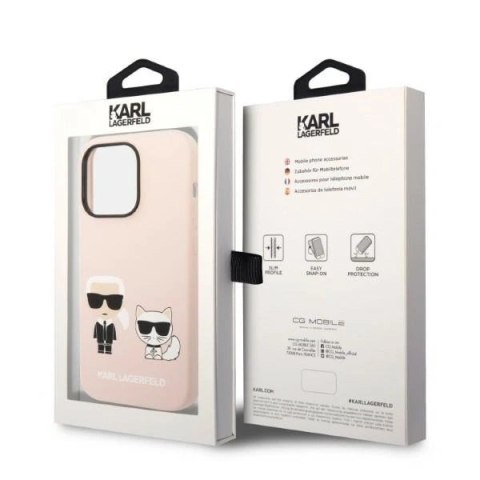 Etui Karl Lagerfeld KLHMP14XSSKCI do iPhone 14 Pro Max 6,7" hardcaseSilicone Karl & Choupette Magsafe jasnoróżowy/light pink