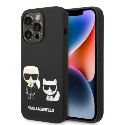 Etui Karl Lagerfeld KLHMP14XSSKCK do iPhone 14 Pro Max 6,7" hardcaseLiquid Silicone Karl & Choupette Magsafe czarny/black