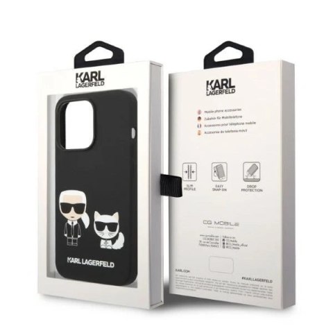 Etui Karl Lagerfeld KLHMP14XSSKCK do iPhone 14 Pro Max 6,7" hardcaseLiquid Silicone Karl & Choupette Magsafe czarny/black