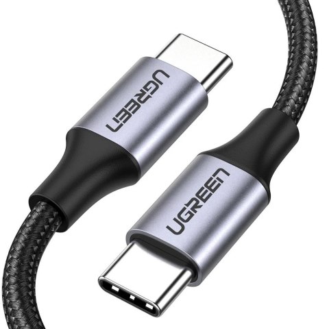 Kabel UGREEN przewód USB Typ C - USB Typ C Quick Charge 480 Mbps 60 W 3 A 1 m czarno-szary (US261 50150)