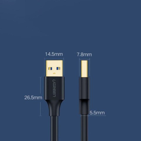 Kabel UGREEN przewód USB - USB (męski - USB 3.2 Gen 1) 1 m czarny (US128 10370)