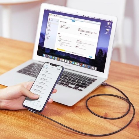 Kątowy kabel UGREEN przewód z bocznym wtykiem USB - USB Typ C 5 A Quick Charge 3.0 AFC FCP 0,5 m czarny (70431 US313)