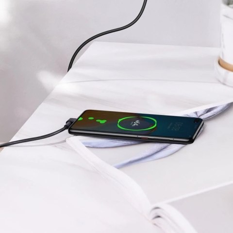 Kątowy kabel UGREEN przewód z bocznym wtykiem USB - USB Typ C 5 A Quick Charge 3.0 SCP FCP 2 m czarny (20104 US307)