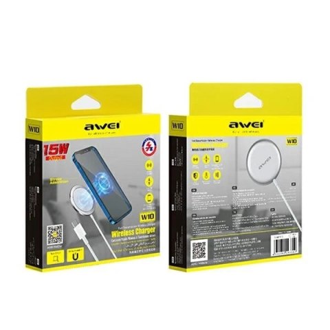 AWEI ładowarka indukcyjna W10 MagSafe 15W biały/white