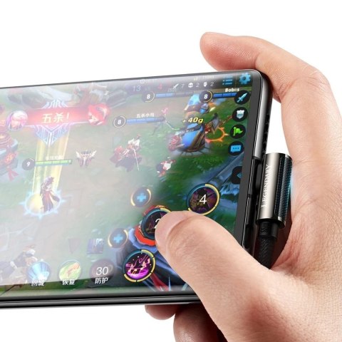 Baseus Legendary kątowy kabel przewód dla graczy USB - USB Typ C 66W 1m czarny (CATCS-B01)