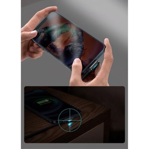 Baseus Legendary kątowy nylonowy kabel przewód USB - Lightning dla graczy 2.4A 1m niebieski (CACS000003)