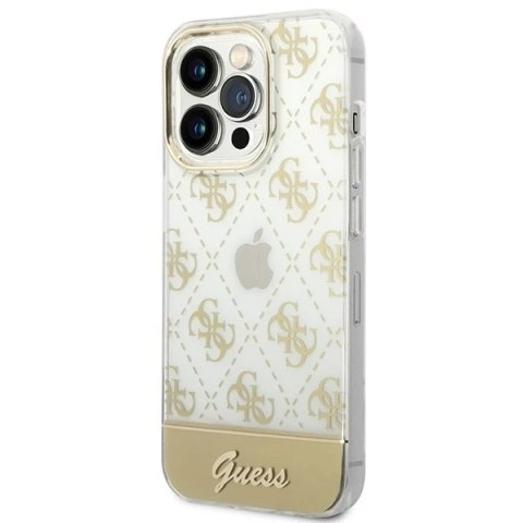 Etui Guess GUHCP14XHG4MHG do Apple iPhone 14 Pro Max 6,7" złoty/gold hardcase 4G Pattern Script