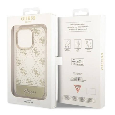 Etui Guess GUHCP14XHG4MHG do Apple iPhone 14 Pro Max 6,7" złoty/gold hardcase 4G Pattern Script