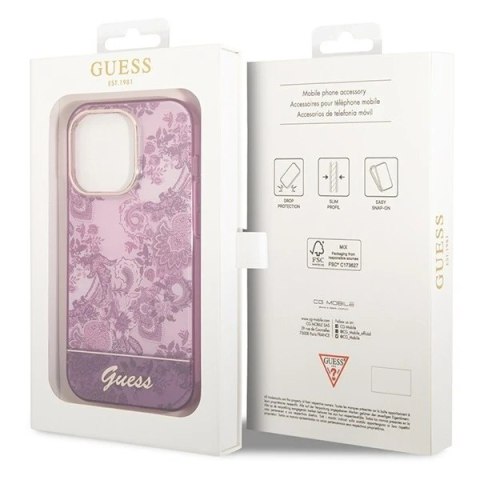 Etui Guess GUHCP14XHGPLHF do Apple iPhone 14 Pro Max 6,7" fuksja/fuschia hardcase Porcelain Collection