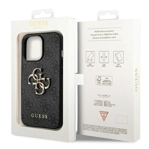 Etui Guess GUHCP14L4GMGGR do Apple iPhone 14 Pro 6,1" szary/grey hardcase 4G Big Metal Logo