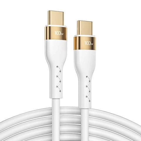 Joyroom Liquid Silicone kabel USB Typ C - USB Typ C do ładowania / transmisji danych PD 100W 3m biały (S-3050N18-10)