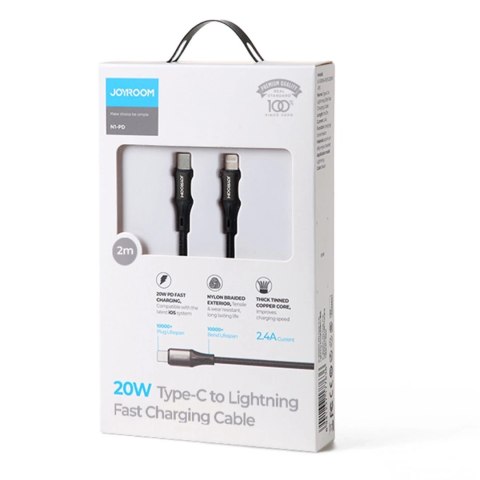 Joyroom kabel do szybkiego ładowania / transmisji danych USB Typ C - Lightning PD 20W 2m czarny (S-2024N1-PD)