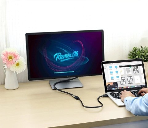 Kabel UGREEN przewód przedłużacz HDMI (żeński) - HDMI (męski) 19 pin 1.4v 4K 60Hz 30AWG 2m czarny (10142)