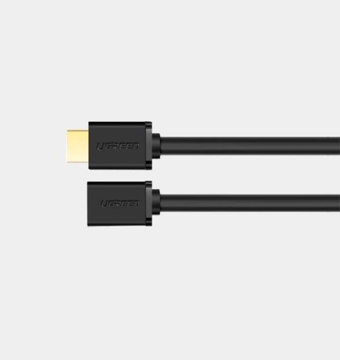 Kabel UGREEN przewód przedłużacz HDMI (żeński) - HDMI (męski) 19 pin 1.4v 4K 60Hz 30AWG 2m czarny (10142)