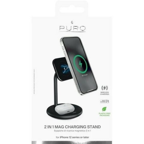 Puro ładowarka biurkowa 2w1 MagCharge + indukcja czarny/black FCCSQIMAG1BLK