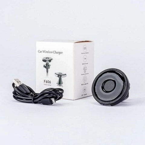 Uchwyt z ładowaniem indukcyjnym 10W NANO GLUE F606 montowany na kratkę wentylacyjną