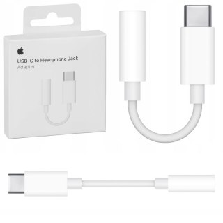 Adapter przejściówka Apple MU7E2ZM/A blister USB-C na jack 3,5mm gniazdo słuchawkowe biały