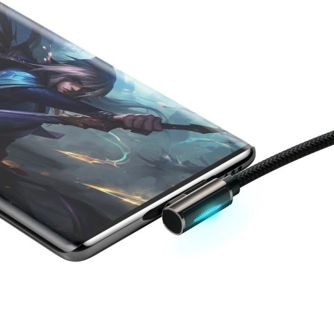 Baseus Legendary kątowy kabel przewód dla graczy USB - USB Typ C 66W 1m czarny (CATCS-B01)
