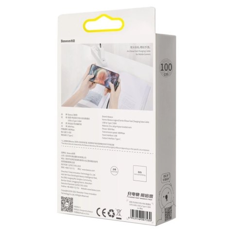 Baseus Legendary kątowy kabel przewód dla graczy USB - USB Typ C 66W 1m czarny (CATCS-B01)