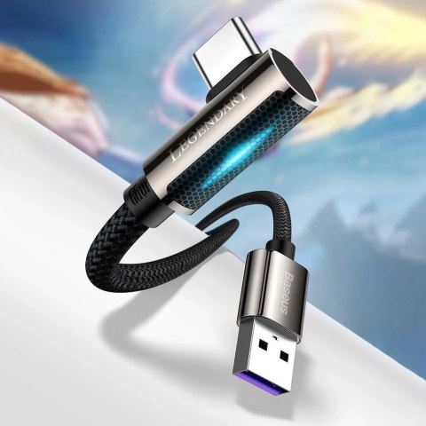 Baseus Legendary kątowy kabel przewód dla graczy USB - USB Typ C 66W 1m czarny (CATCS-B01)