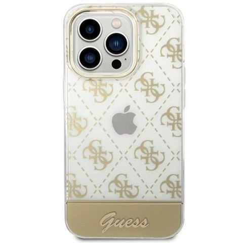 Etui Guess GUHCP14LHG4MHG do Apple iPhone 14 Pro 6,1" złoty/gold hardcase 4G Pattern Script
