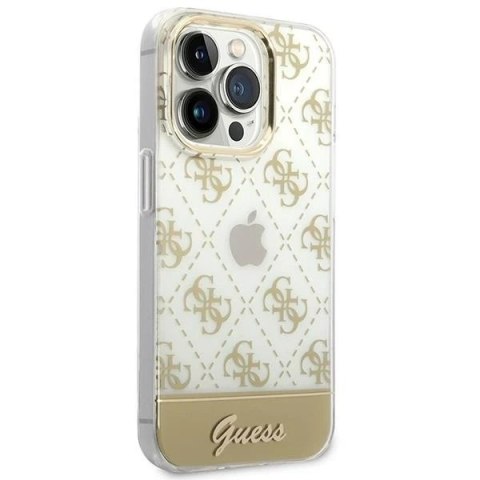Etui Guess GUHCP14LHG4MHG do Apple iPhone 14 Pro 6,1" złoty/gold hardcase 4G Pattern Script