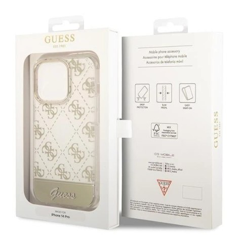 Etui Guess GUHCP14LHG4MHG do Apple iPhone 14 Pro 6,1" złoty/gold hardcase 4G Pattern Script