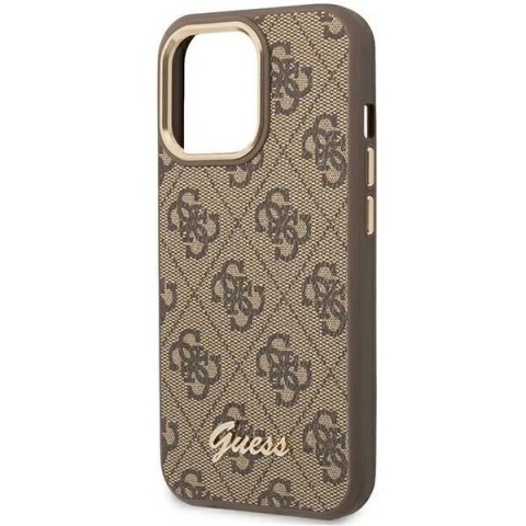 Etui Guess GUHCP14LHG4SHW do Apple iPhone 14 Pro 6,1" brązowy/brown hard case 4G Vintage Gold Logo