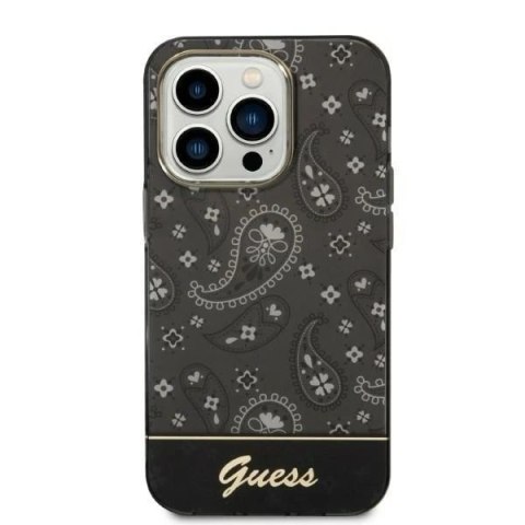 Etui Guess GUHCP14LHGBNHK do Apple iPhone 14 Pro 6,1" czarny/black hardcase Bandana Paisley