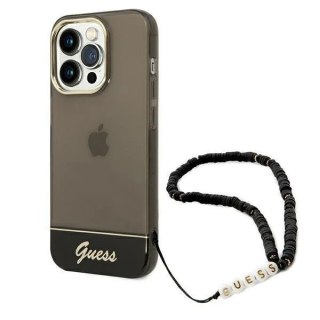 Etui Guess GUHCP14LHGCOHK do Apple iPhone 14 Pro 6,1" czarny/black hardcase Translucent Pearl Strap
