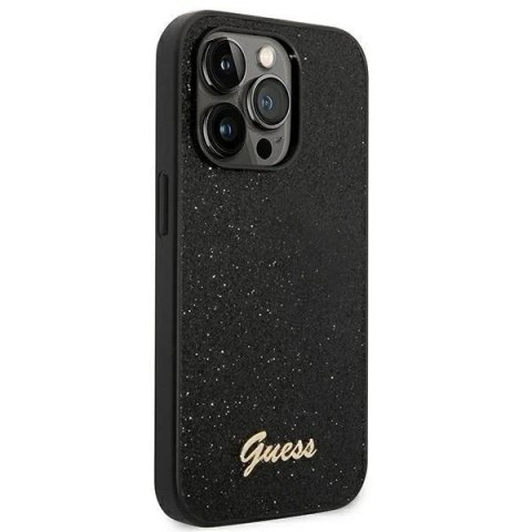 Etui Guess GUHCP14LHGGSHK do Apple iPhone 14 Pro 6,1" czarny/black hard case Glitter Script