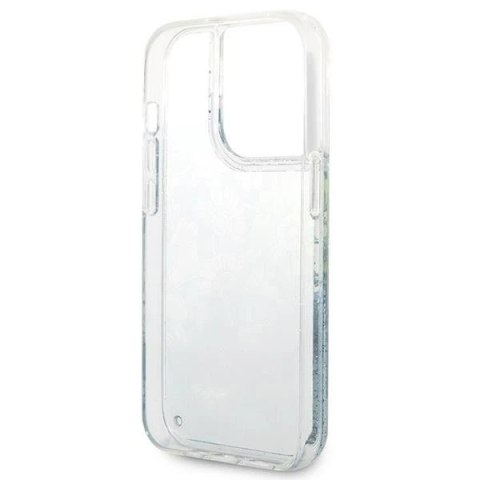 Etui Guess GUHCP14LLFLSN do Apple iPhone 14 Pro 6,1" zielony/green hardcase Flower Liquid Glitter