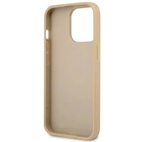 Etui Guess GUHCP14LPSATLE do Apple iPhone 14 Pro 6,1" beżowy/beige hardcase SaffianoTriangle Logo
