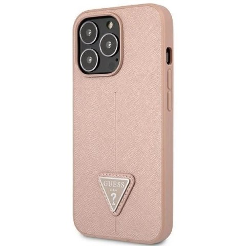 Etui Guess GUHCP14LPSATLP do Apple iPhone 14 Pro 6,1" różowy/pink hardcase SaffianoTriangle Logo